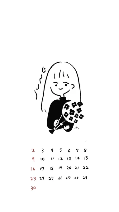 ずっとやってみたかったんですが、待ち受けカレンダー作ってみました☂️ 