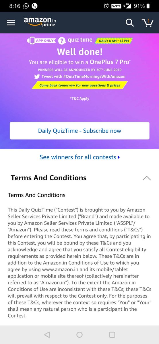 singhania6's tweet photo. @amazonIN 
#QuizTimeMornigsWithAmazon https://t.co/DtMtNjcdpv