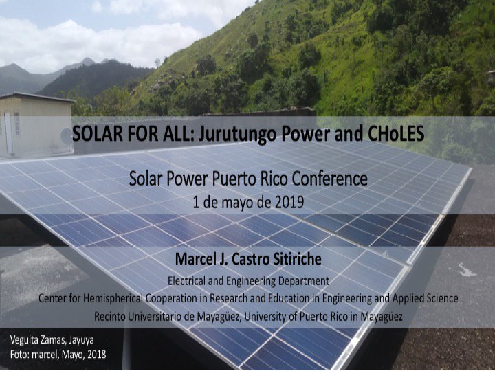 Hoy comienza la  #TemporadaHuracanes2019 y comparto la presentación que hice hace un mes en el  #SolarPowerPuertoRico de  @SESA_PR : “SOLAR FOR ALL: Jurutungo Power and CHoLES” hilo 1/30