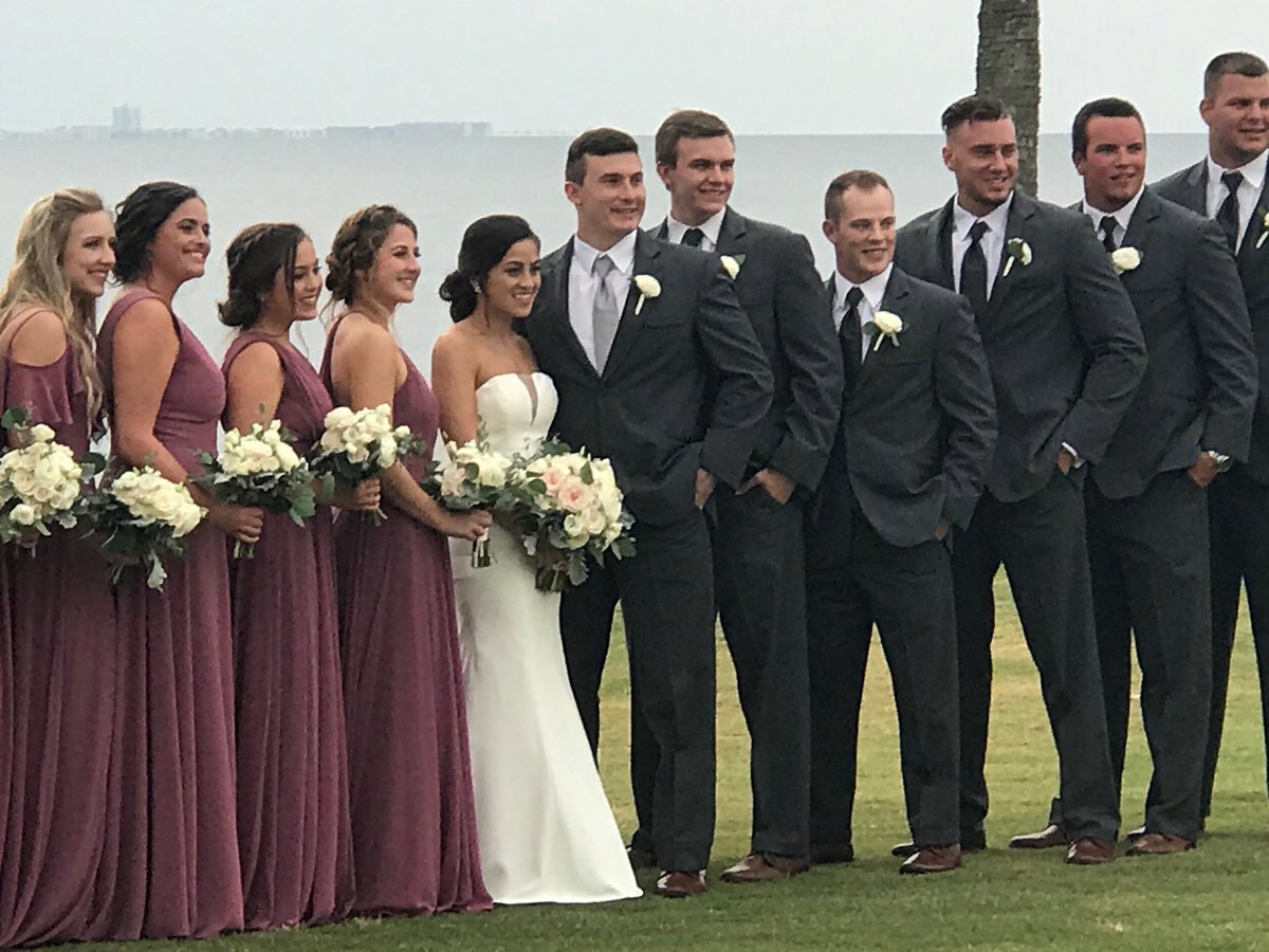 spotesfca's tweet photo. Well, 16 months ago, a USM football player asked a USM soccer player to marry him at the FCA College Getaway. 
That “yes” turned into a celebration of matrimony. 
And bunches of their teammates came to witness it. Congratulations to the newlyweds, 
Cody and Hannah Abrams Block. https://t.co/BkzDrROVES