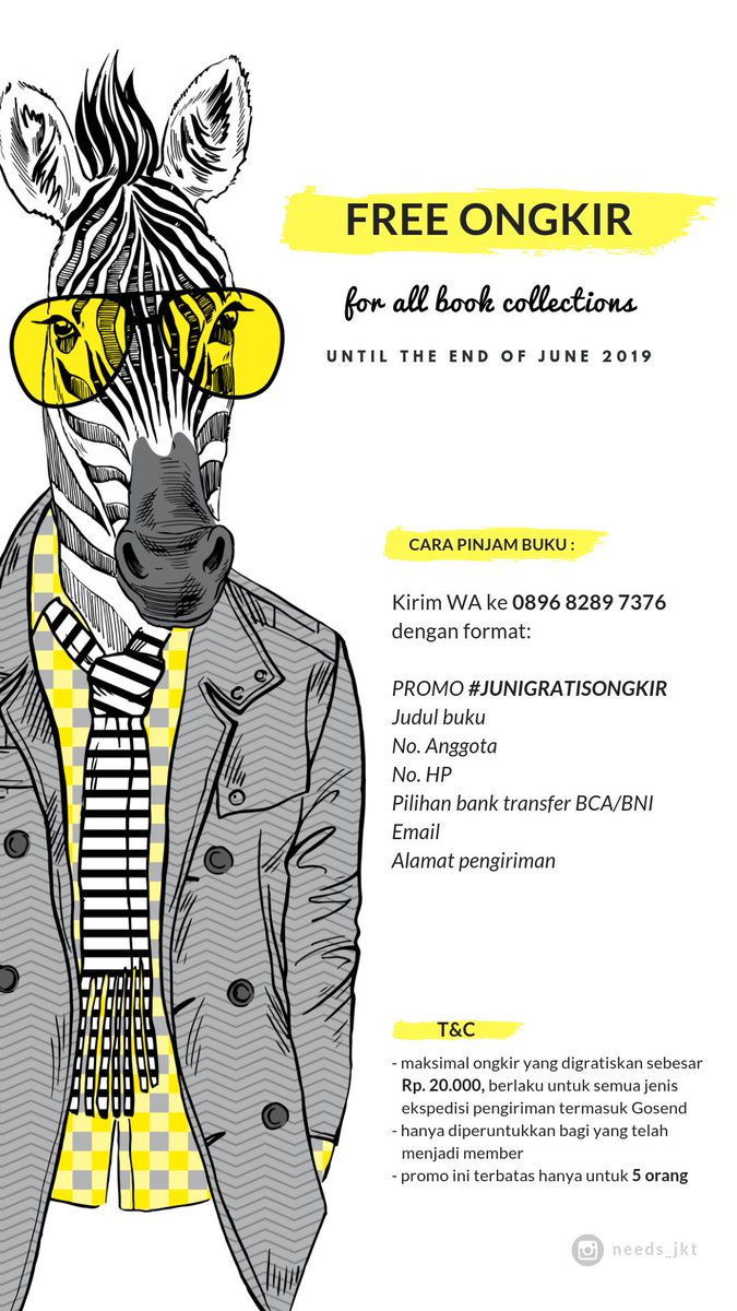 Twitter, barangkali aqu bisa ngerasain magicmu ✨

Hai warga twitter, aqu dan temanqu kelola layanan rental buku. Bisa cover kebutuhan bacaan utk kamu yg berada di area jabodetabek. Kiranya bs cek IG kami di @needs_jkt yg bulan ini sedang promo gratis ongkir :)