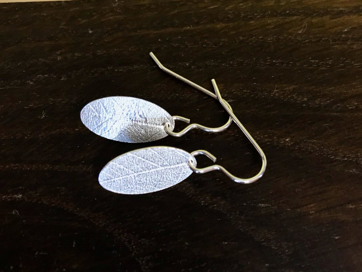 These fab #handmade #silver #earrings were made by one of my students yesterday using a leaf skeleton to transfer a lovely #texture           #Sheffieldissuper #jewellerymaking