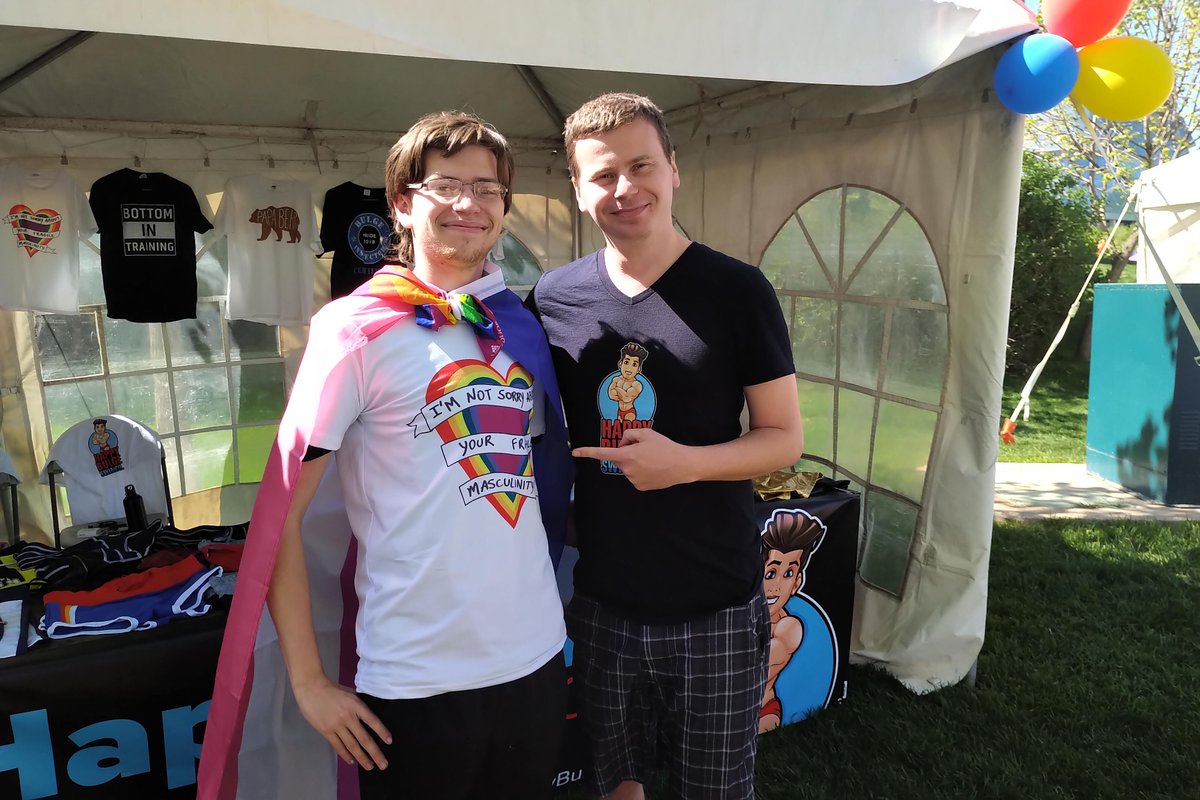 HappyBulge's tweet photo. It's always great when people walk by the #Pride booth rockin our clothes!
The fun continues at #wpgpride today.
#PrideWPG #pridewinnipeg @PrideWinnipeg #winnipeg #PrideMonth https://t.co/K8GjDHbBM3