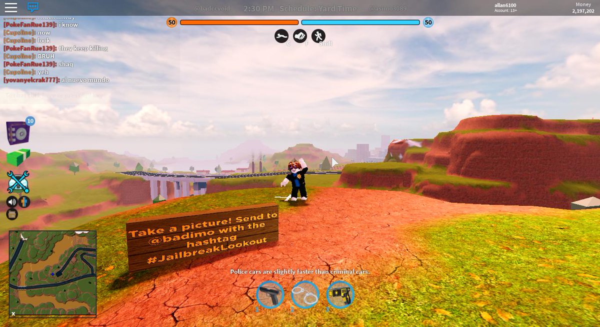 Dylan13824891's tweet image. @badimo #JailbreakLookout #MapExpansion