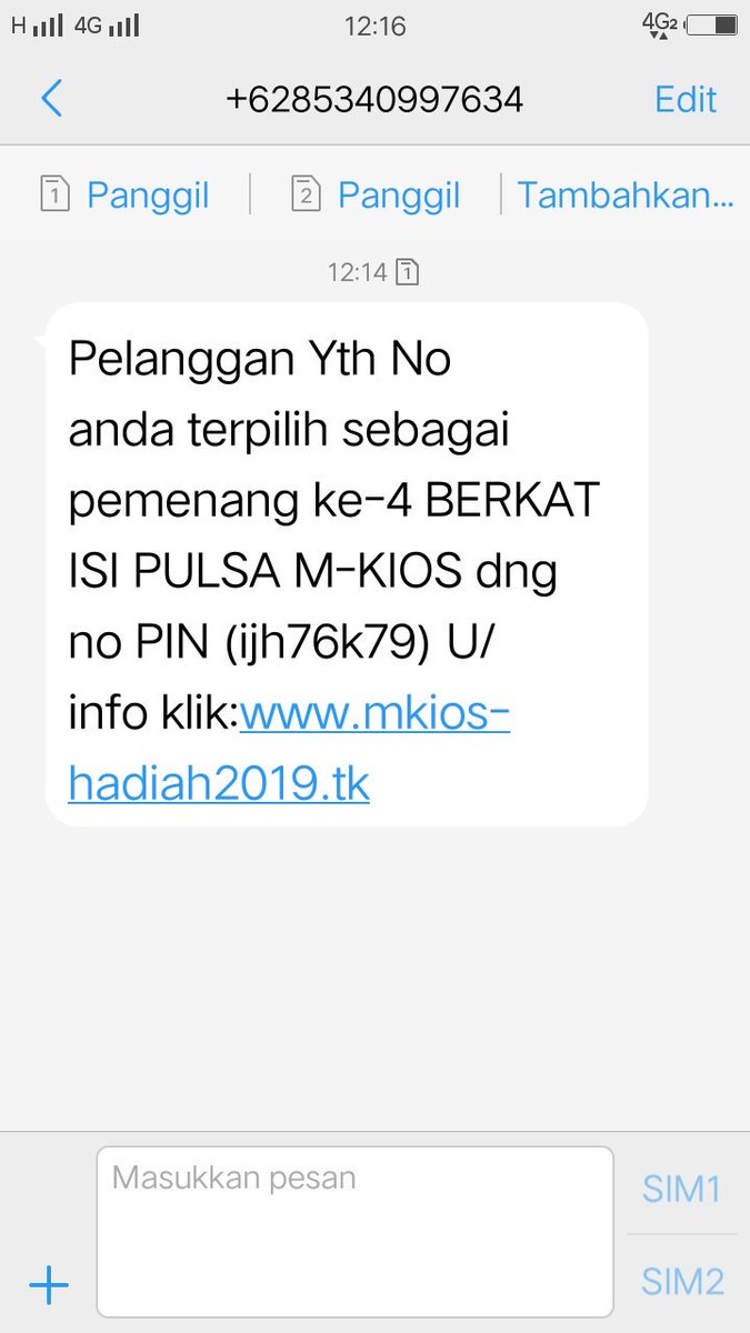 Bundayully's tweet photo. @aduanBRTI dapat lagi smw penipuan dapat hadiah dari MKios https://t.co/GxYnFCusub