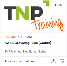 La dernière. En 9 mois, 150 personnes auront découvert AWS via ce programme d'accélération. En 2h30, découvrez les éléments essentiels pour démarrer votre carrière ou votre application sur AWS, et les ressources pour vous former à votre rythme. lnkd.in/eeeTyQW.