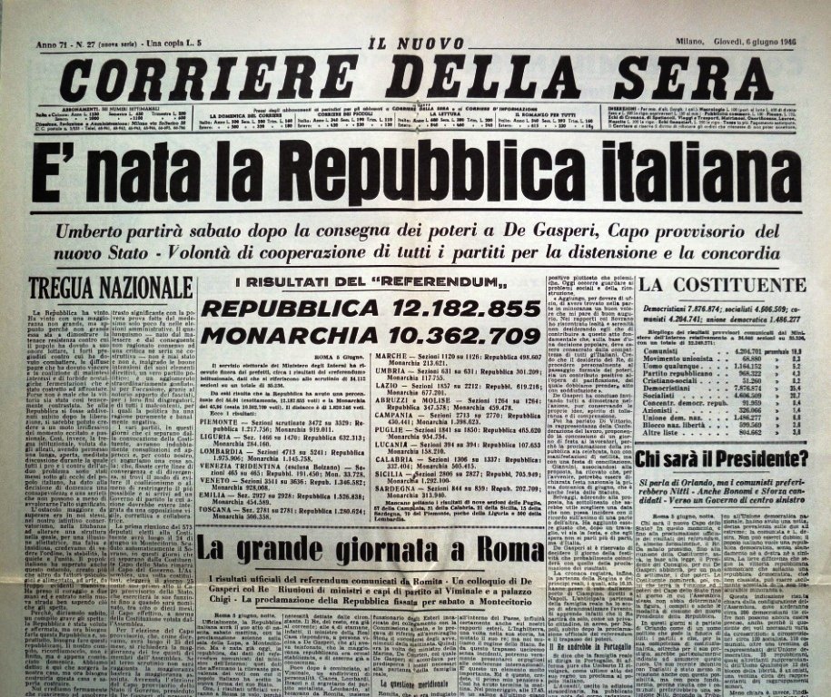 lofioramonti's tweet photo. Oggi festeggiamo il referendum del 1946, che sancì la fine dell'era dell'uomo solo al comando, re o dittatore che fosse. Il potere è del popolo, cioè di tutti noi, non del nuovo capo di turno. Questo è lo spirito della Festa della Repubblica. Non dimentichiamolo mai https://t.co/xfwR7fEp3Z