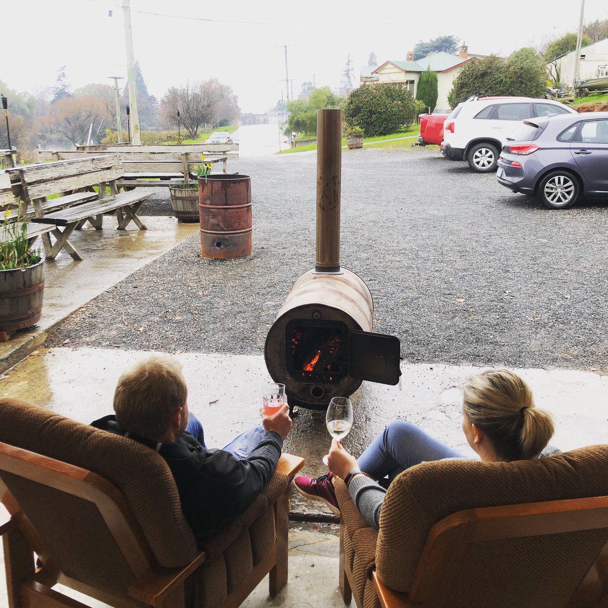 Rainy days mean #craftcider in front of the fire. #tassiestyle