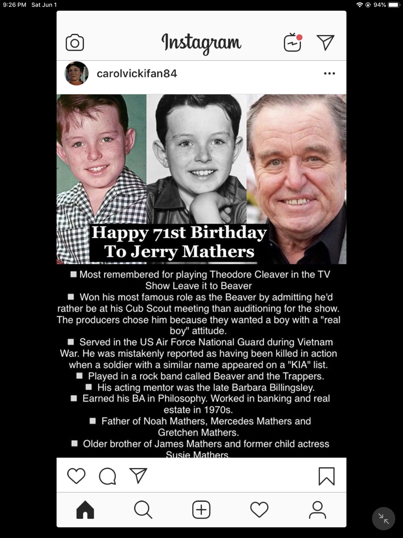Happy Birthday! Jerry Mathers, Dennis Haysbert, Johnny Weissmuller and Sally Kellerman!        