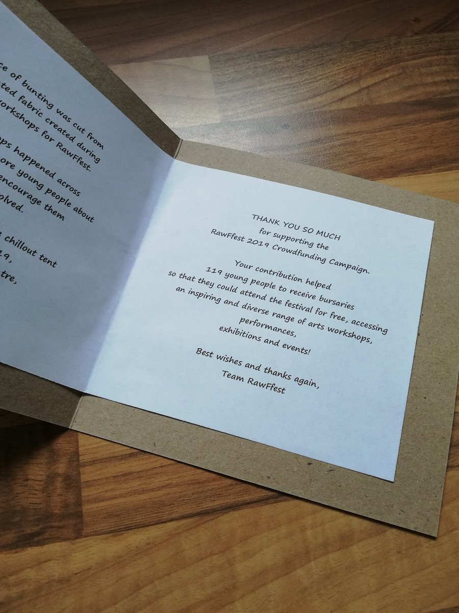 Thanks <a href="/RawFfest/">RawFfest</a> for my crowdfunding reward