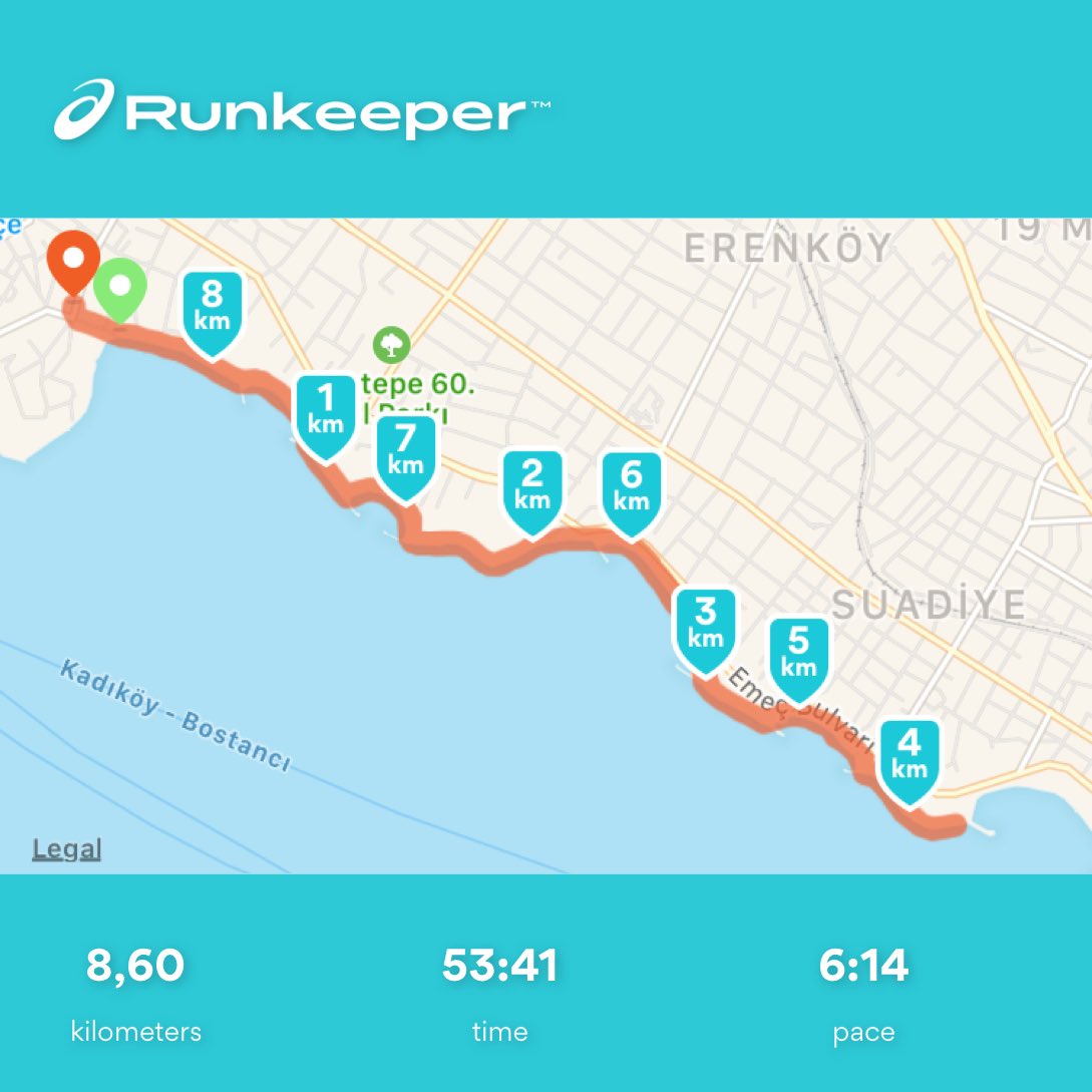 #sundayrun#runkeeper#istanbul#runner#runworld#kadıkoy#fenerbahce#seaside#ali#top#at