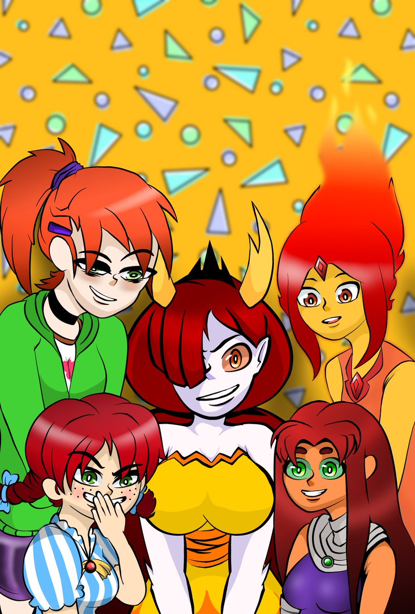 mamahecka's tweet photo. Can i get a "FIRE UP" for the red head squad #heckapoo #starfire #flameprincess #wendys #francine love these girls π₯π https://t.co/GYHZUP8lNz
