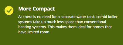 MyBoilerService's tweet image. What are the benefits of a combi boiler? 

Benefit 4 👍👍👍
Combi boilers are more compact so take up less room in your home.

bit.ly/2MmciUP #pros #combi #boiler #wisdom #Weekend #Sunday #guide #heating