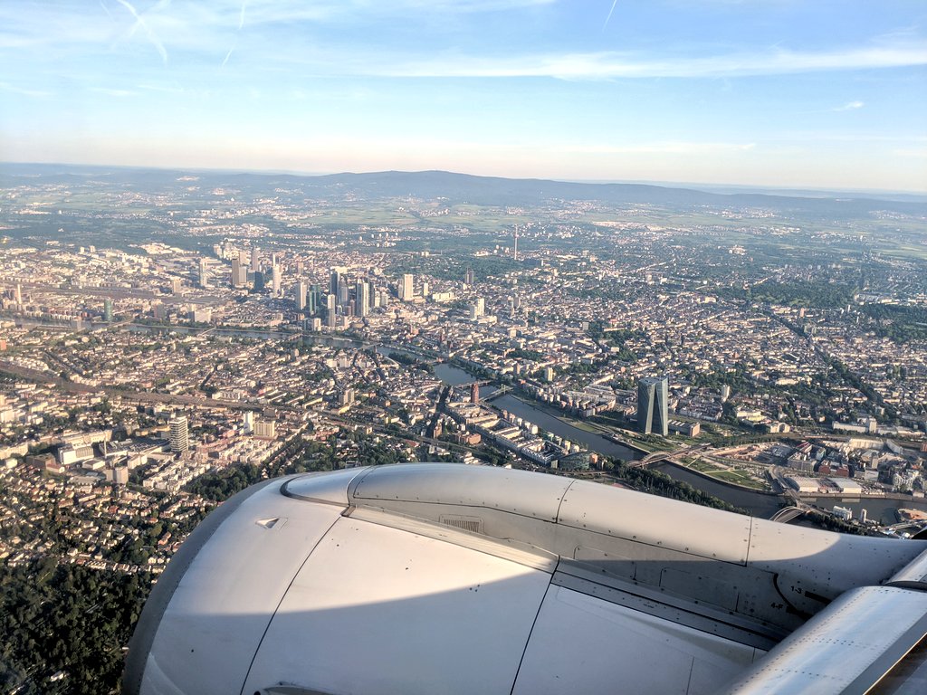 bbrundert's tweet photo. Leaving Frankfurt on another @lufthansa flight to #SFO - looking forward to meeting many old and new @cloudnativeapps friends this week at #CNATechSummit in @VMware HQ. https://t.co/XW5IbqTsQb