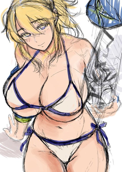 乳首すけさすか・・・ビキニの胸の白い部分切り取るか・・・ 