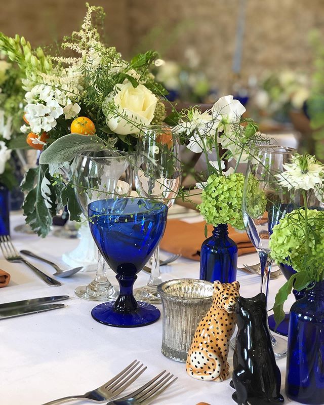 mappertonwed's tweet photo. Such a striking Mediterranean table layout at yesterday’s wedding. Congratulations Keziah &amp; Rob! A day filled with music with a 12 piece marching band leading them from the croquet lawn into the gardens. Check out our stories for a highlight! #mappertonweddings #mapperton #d… https://t.co/WzRWwmN3tD
