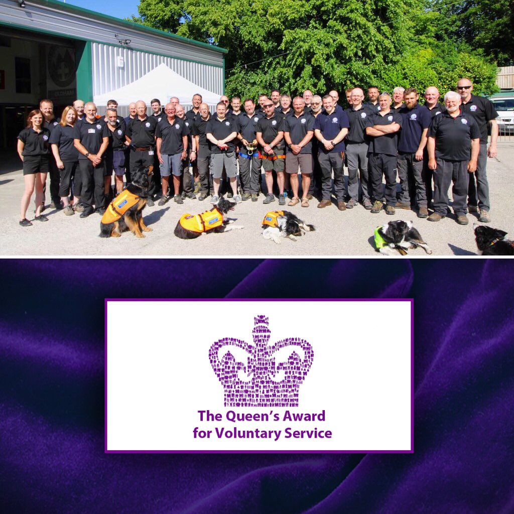 OldhamMRT's tweet photo. The Team is thrilled to announce we have the honour of receiving The Queens Award For Voluntary Service. We are so humbled to have been nominated and we would like to take the opportunity to say thank you to everyone for their unwavering support x ​@DCMSgovUK #QAVS2019 #OMRT https://t.co/qhCXdJauoK