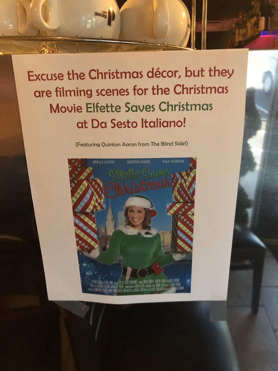 TimWronka's tweet photo. Another Christmas movie is being filmed in the Bay Area! It’s called “Elfette Saves Christmas.” I’m on set right now. Today they’re shooting at Da Sesto Italiano in Pinellas Park. @BN9 https://t.co/8H4pie5ONn