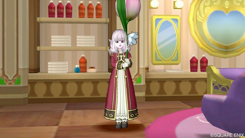 猫田シロ 四女の新しいドレア ほぼカテドラルローブですが W 色はあさぎにしたかったけど 花が高かったのでローズに染めました Dq10 ドラクエ10 Dqx