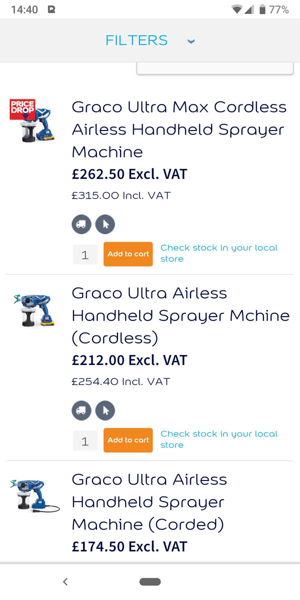 zol_co's tweet photo. @DuluxDecCentre trying to buy one of the ultra max online, but when going to checkout the price doubles, something ain't right there 🤔 https://t.co/wbhj9VNXEJ