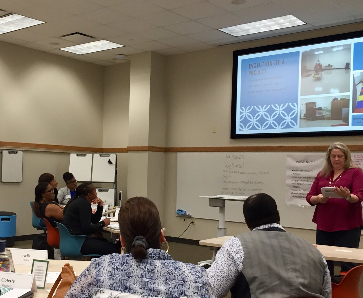 McgeeCandra's tweet photo. My cohorts and I presented our Action Research Projects...omg! We are great sources of information: IEPs, teacher retention, attendance strats, Manor 2.0, intervention, mentoring, team building, data walls, you name it. I can’t wait to see round 2. Great job! #PCN28...Rocks! https://t.co/xjAO33tAVu