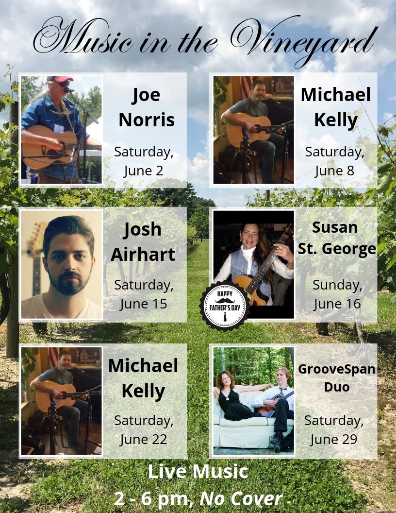Perigeaux's tweet photo. Music in the Vineyard!
🎵
June 2019
🎵
#perigeauxwine #livemusic #wine #vineyard #picnic #vineyardpicnic #goodtimes #familyfriendly #dogfriendly #somd #mdwine https://t.co/Kee1KZjAuZ