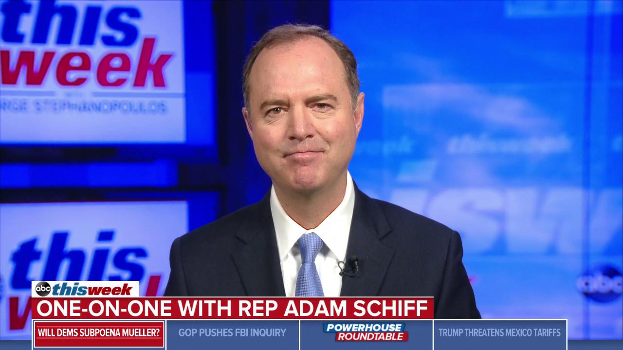 This Week on Twitter: "House Intelligence Committee Chairman Adam Schiff  tells @GStephanopoulos "we're not there yet" on impeachment. "We have  important oversight work we can do outside the context of impeachment and