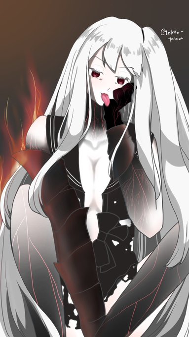 #艦これ版深夜の真剣お絵描き60分一本勝負 
#艦これ版真剣お絵描き60分一本勝負_20190602
#空母棲姫
「ヒノ...カタマリトナッテ...シズンデシマエ......!」 