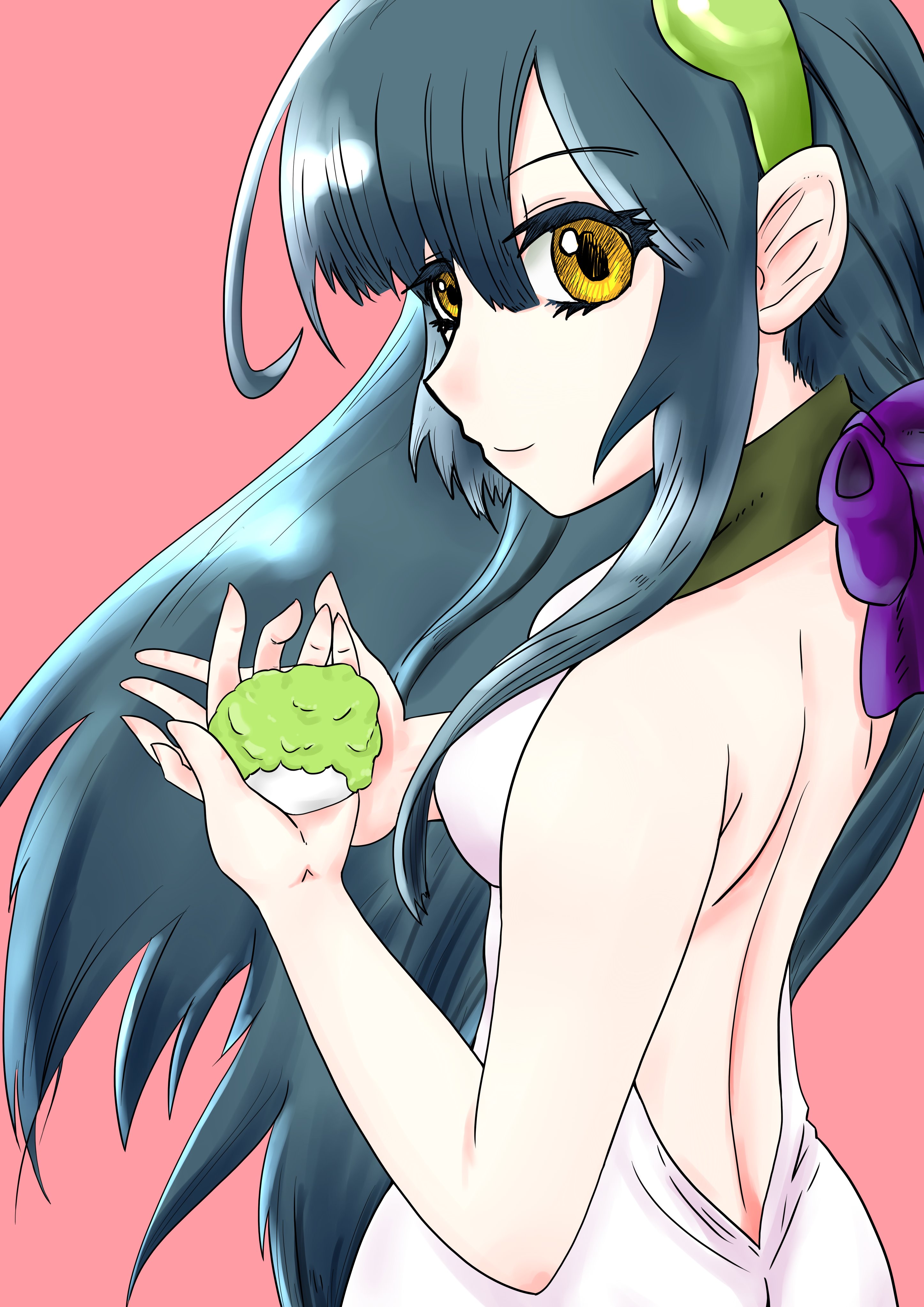 あぐあぐ 東北ずん子 一日１ずん子ちゃん 軽く俯瞰とバースを利かせてるつもり 漫画とかなら描く機会多いと思うんですけども イラストだと背後ってなかなか難しいというか僕だと魅せるのがむずかしいんで振り向いてもらってます 背中が描きたかったとか