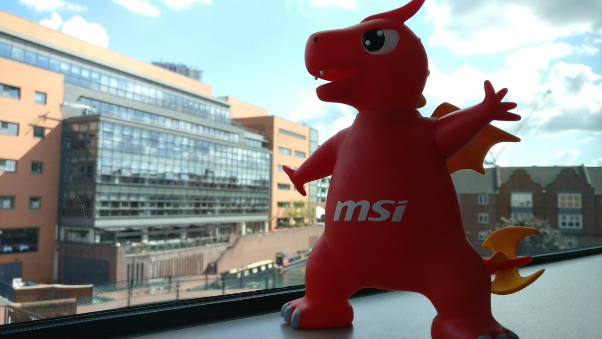 MSI__UK's tweet photo. Last day here at #ESLOneBirmigham! Come to our booth at 11am for a chance to win one of 15 Lucky figurines and a keyboard! 

At 3pm we’ll have 20 dragons and a keyboard as well as t-shirts for you! 

Take a selfie with Lucky at our booth and show it to us for a chance to win! https://t.co/2acsIYbEYb