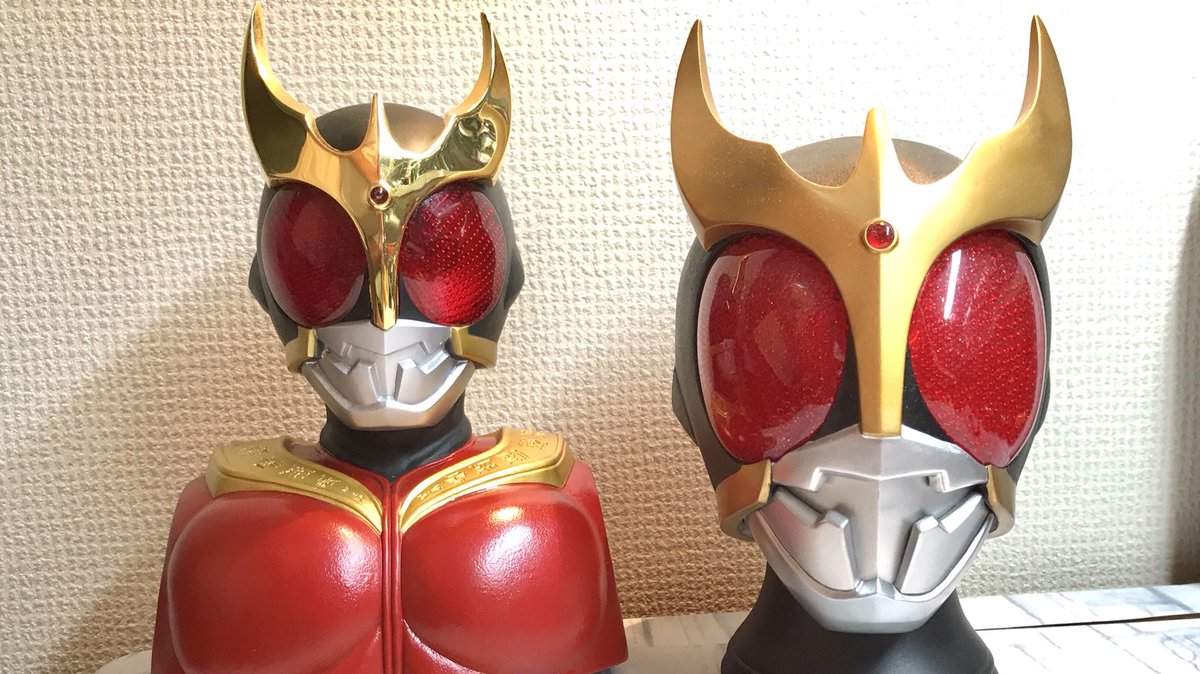 タォニァ Op Twitter ツノだけ金キラリンだけど 顔のバランスはrmwとかプライズのマスクディスプレイより断然良いなぁ ツノなんで金キラなんだ W 仮面ライダークウガ 胸像