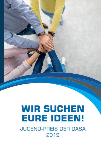 DGUV's tweet photo. Die @dasa_dortmund sucht die Zukunftsmacher von morgen. Gefragt sind alle Jugendlichen, die ihre kreativen Ideen zum Thema #Sicherheit und #Gesundheit am #Arbeitsplatz ausarbeiten und in die Praxis umsetzen. Mitmachen zahlt sich aus! Zur Anmeldung: 
https://t.co/WTFD1vmHEy https://t.co/f7sDnqL2YG