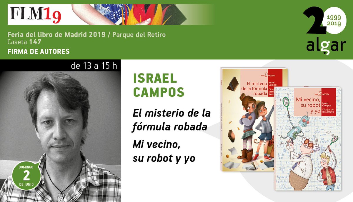 algareditorial's tweet photo. 🔔#FLM19 📗✍️
Recuerda, en una hora, ven a combatir el calor con las divertidas aventuras de @galaxiadeletra1. ¡En la caseta de #AlgarEditorial! ⬇️
📆Domingo 2 de junio
⌚13-15 h
📍 Caseta 147
@FLMadrid #firmadeautores https://t.co/DGl7121LcM