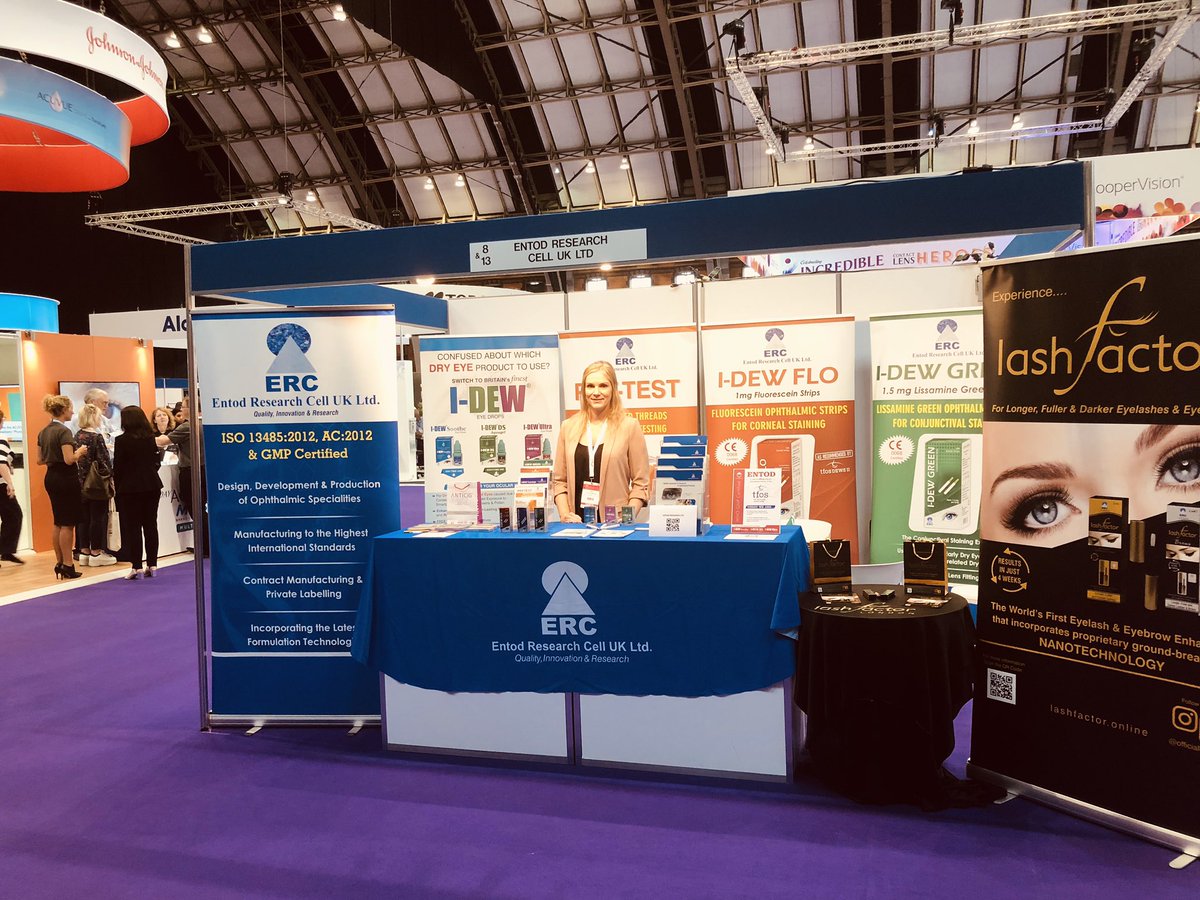EntodPharma's tweet photo. ERC &amp; ENTOD at the British Contact Lens Association (BCLA) Annual Conference  2019 in Manchester (UK) showcasing everyone’s favourite ophthalmic brand I-DEW.

#alwayslearning 
#bcla2019
#idewuk
#idew https://t.co/nkjIGTONNN