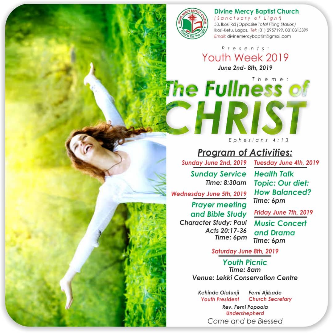 DivineMercyBC's tweet photo. Divine Mercy youth week commences today. 
Join our weeklong events to partake in the blessings God has prepared for us this week. https://t.co/rZxImHHhqa