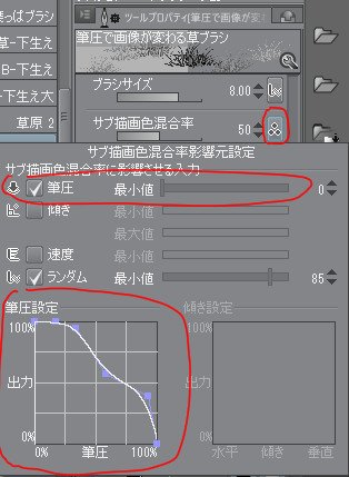 聖月 Twitterissa 筆圧で画像が変わる草ブラシ By といつ T Co Gjbd1hqygo Clipstudio わーいこれおもしろーいヽ ﾉ 筆圧は自分に合わせてちょっとイジりました