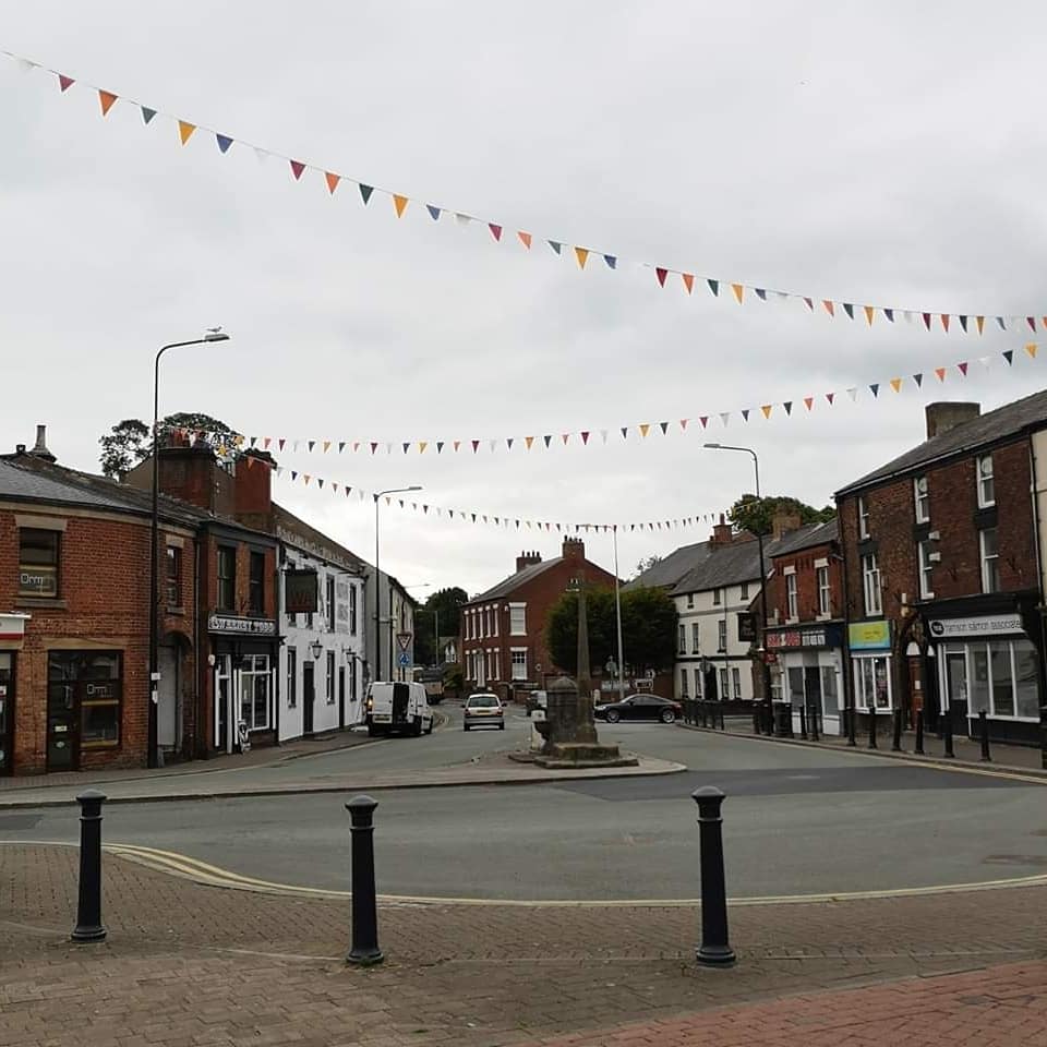 LeylandFest's tweet photo. The bunting is up! It can only mean one thing....it's nearly Festival Day! Now we just need that sunshine they've been talking about, and we're ready to go! 

#LeylandFestival #Leyland #Lancashire #FamilyFestival #FamilyFun #FamilyDayOut #DayOutWithTheKids https://t.co/sKrQhHEOSX