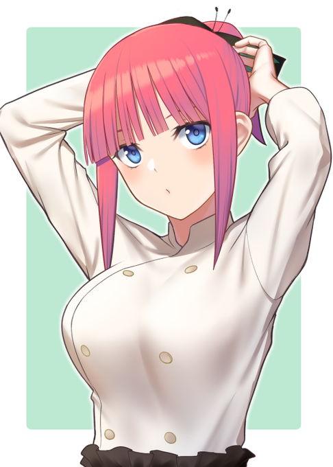 不踏さんがTwitterに投稿した中野二乃(五等分の花嫁)のイラスト。