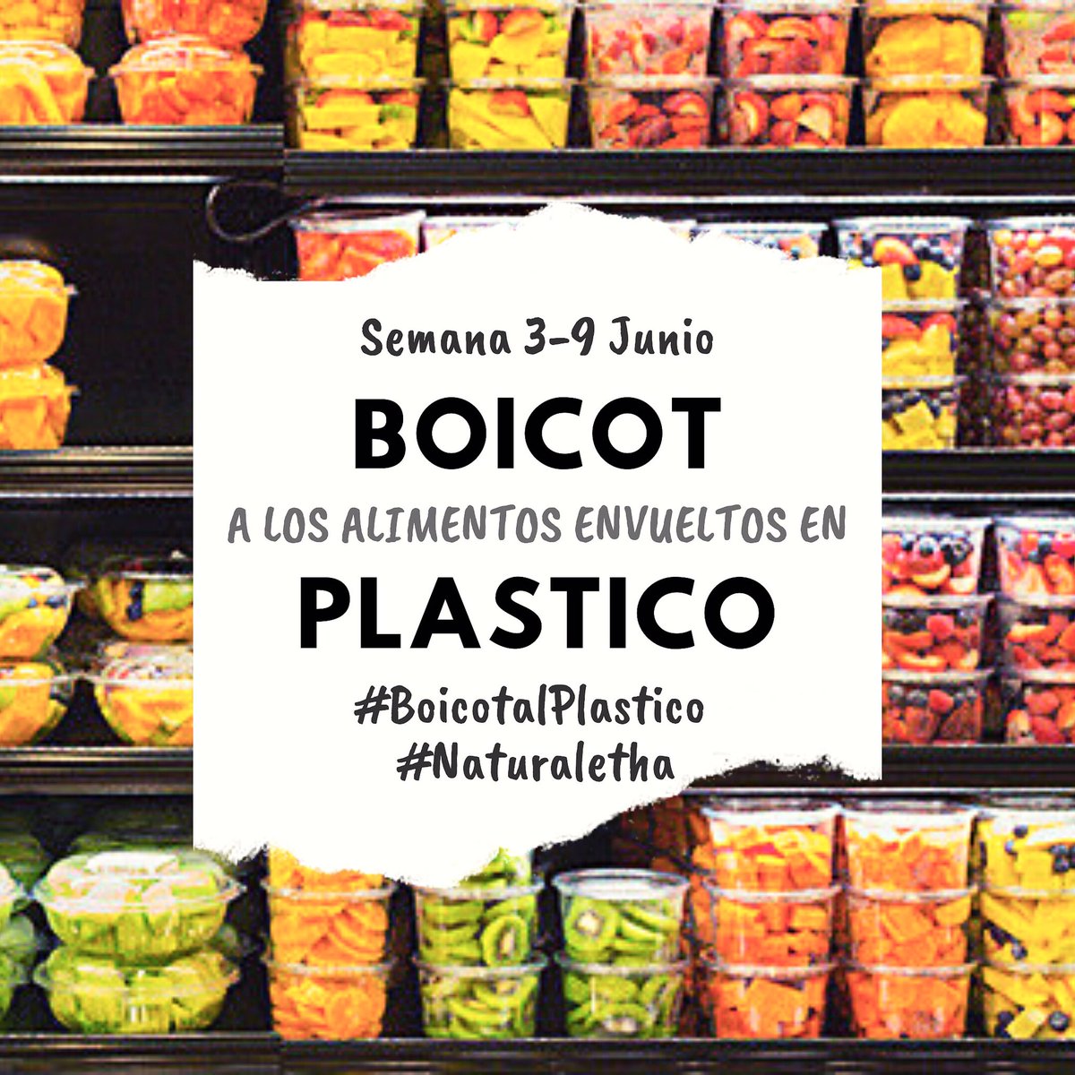 naturaletha's tweet photo. Únete del 3 al 9 de junio a la campaña propuesta por @zerowastespain contra los plásticos desechables y rechaza el consumo de alimentos envueltos en plásticos
#BoicotalPlastico #zerowaste #zerowasteespaña #ceroresiduos #sinplastico #nomasplastico #lessplastic #ecologico #granel https://t.co/vvXtjw0Up1