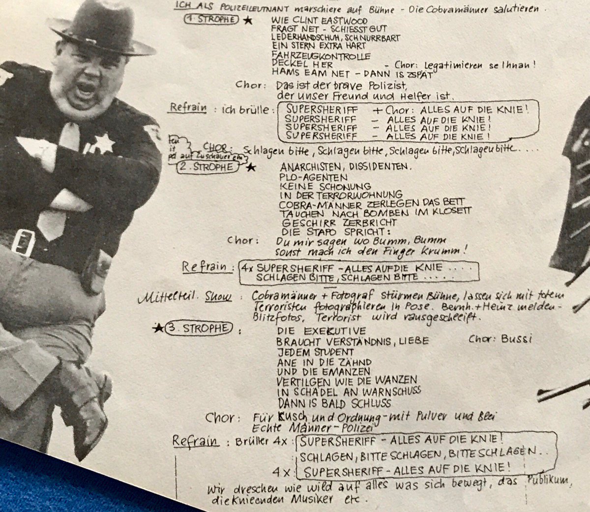An #Polizeigewalt hat sich seit 1982 auch nichts geändert. Supersheriff - Drahdiwaberl