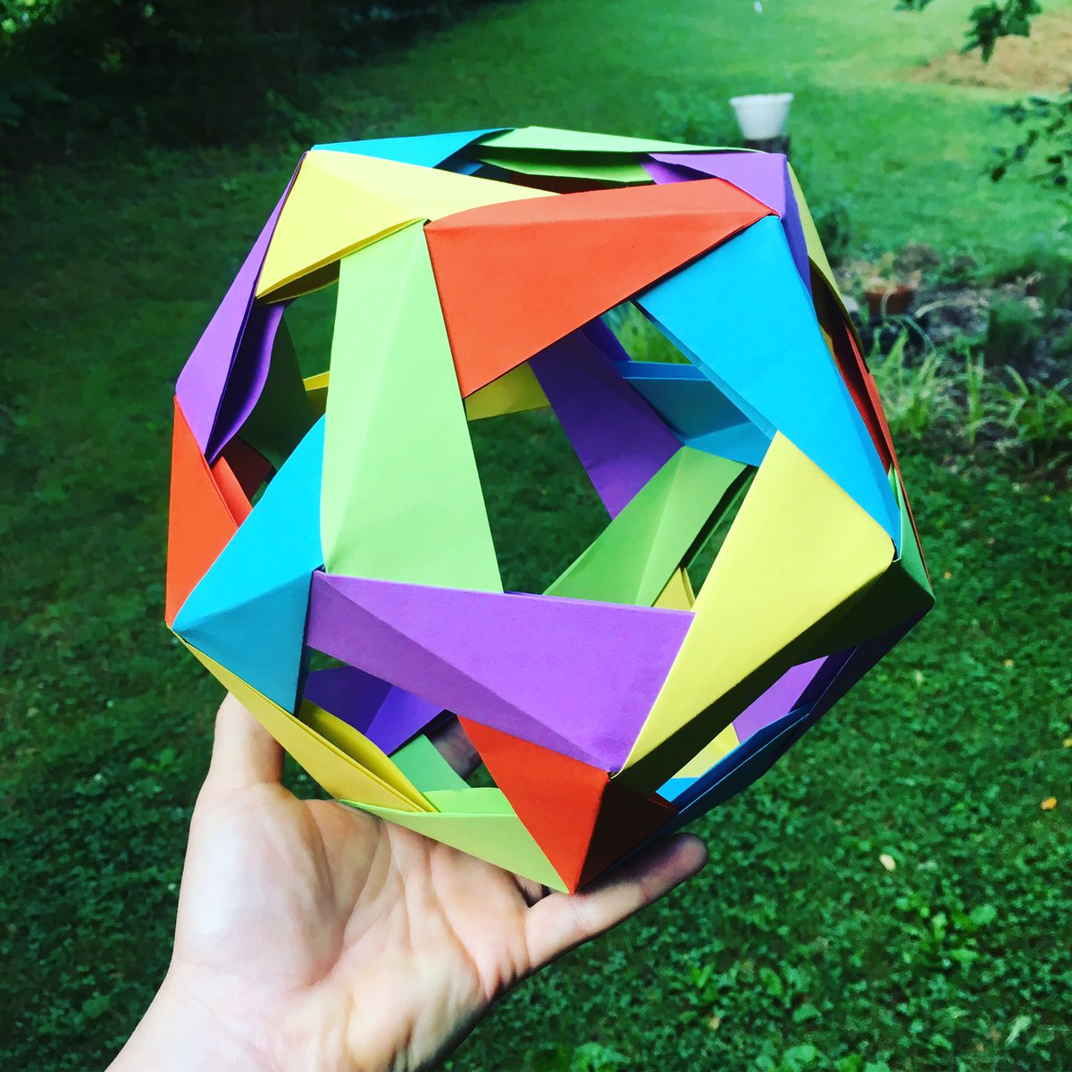 ToriTeachesMath's tweet image. This is the first time I will have class after EOC tests. I tried this modular origami dodecahedron; hoping it is an accessible project for 8th grade math 1 Ss after their test tomorrow. What do you like to do with Ss after their exams? #MtBoS  #ITeachMath #alg1chat