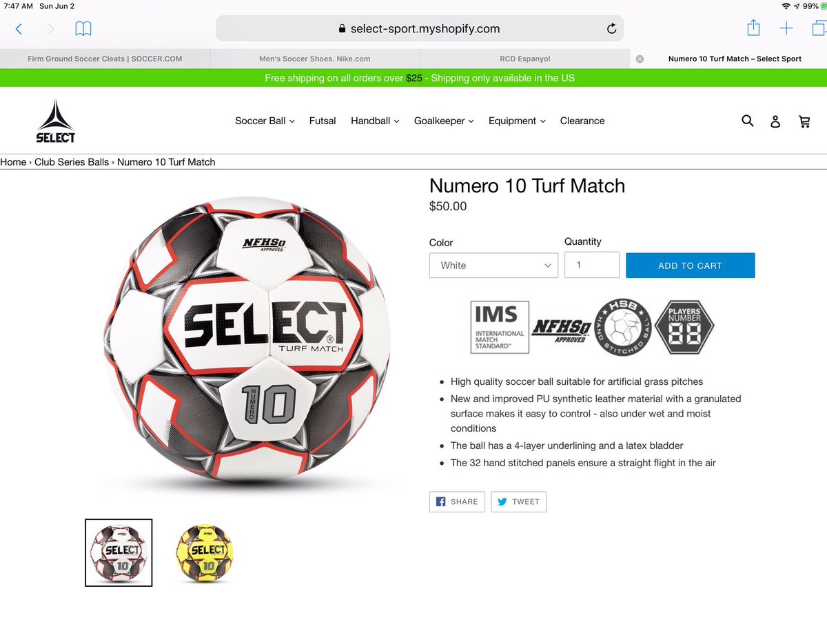 the_bootboy's tweet photo. I’ve been waiting for this one to come out for months. The new @select_america #Numero10Turf It’s got a more durable cover than the Numero 10 for playing on turf which is harder on a ball than grass. https://t.co/P3SGNnKXdI #soccer #futbol #soccerball #turfball https://t.co/N7MjbU8Bbd