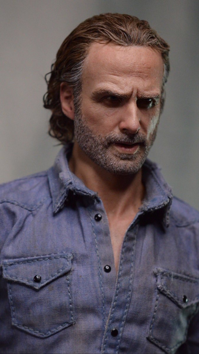 1/6 Rick Grimes full figure all custom Work by Jacob Rahmier Head sculpted by Mina Yu outstanding work.... Love everything about this Figure
