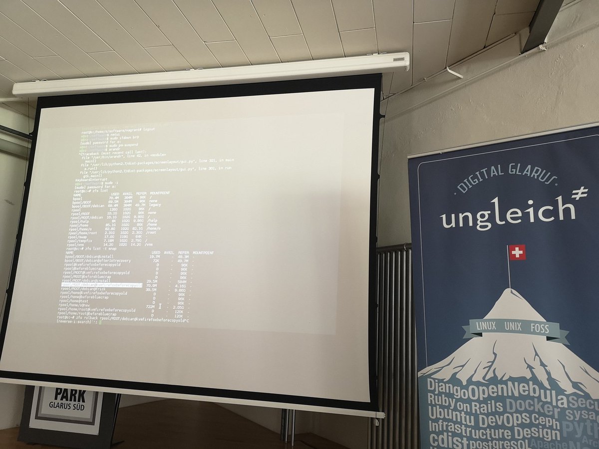 ungleich's tweet image. Rolling back #filesystems with #zfs
