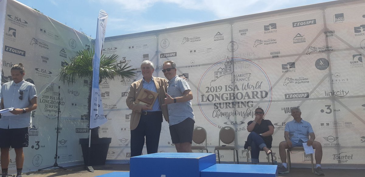 SurfingFrance's tweet photo. Merci à Michel Veunac, Maire de @Ville2Biarritz, @sderville, Vice-présidente @NvelleAquitaine et Jean-Luc Arassus, président @SurfingFrance pour leur implication dans ces #ISAWorlds #ISAWLSC https://t.co/LXV0FoHqVg