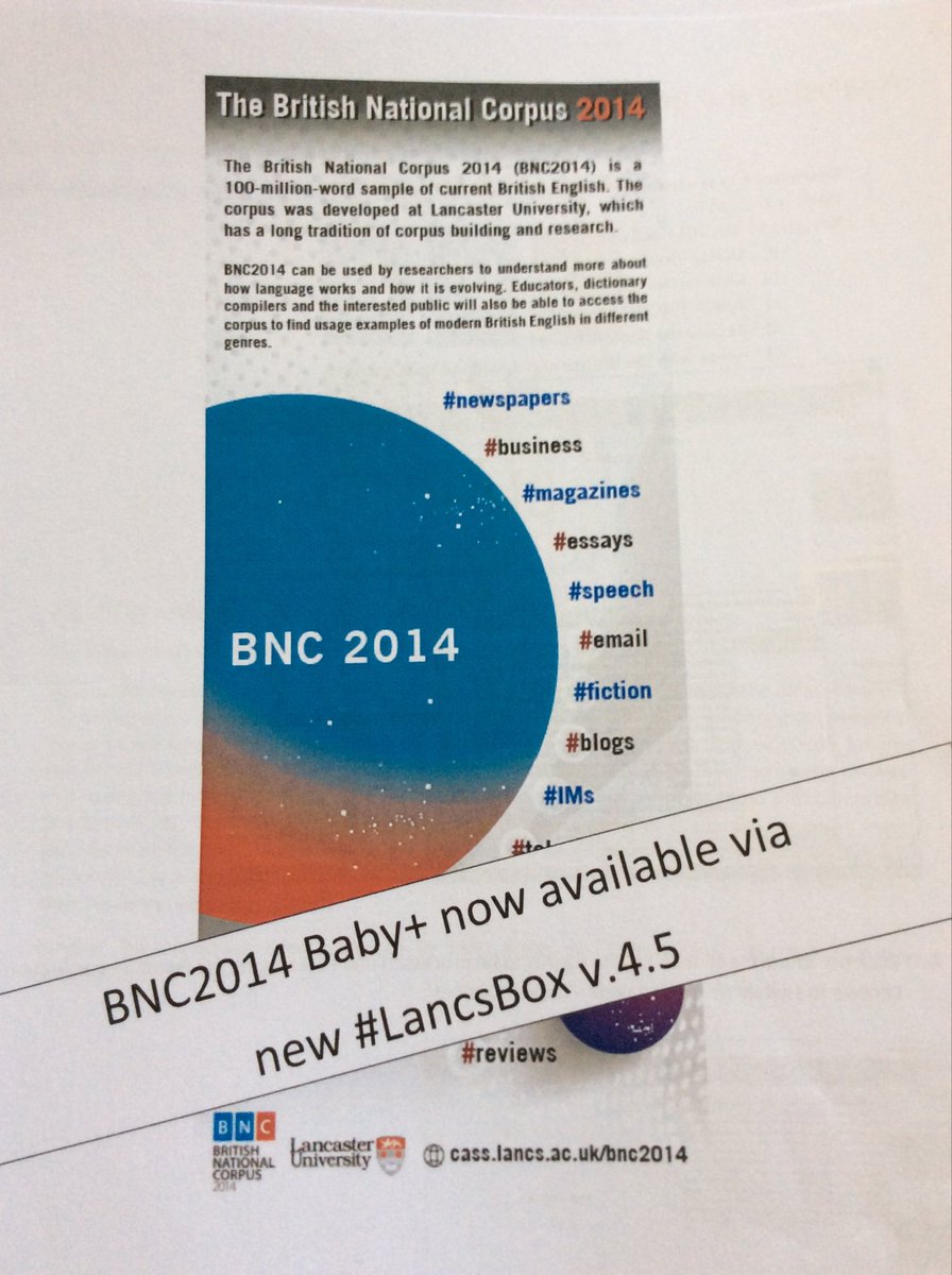 This afternoon #ICAME40: Practical demo of #BNC2014Baby+ and brand new #LancsBox v 4.5 ⁦<a href="/CorpusSocialSci/">CASS</a>⁩