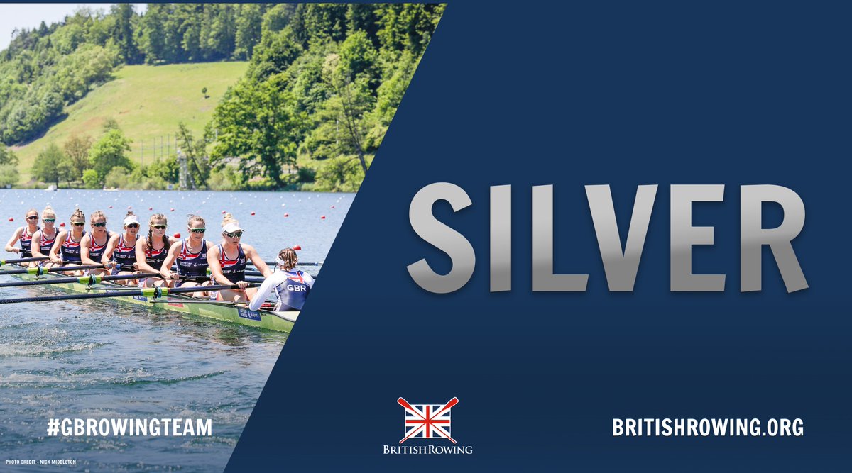 BritishRowing's tweet image. WOW! SILVER for the women's eight of @zoe_s_lee, @KarenBennett89, @hattietaylor_, @fionagammond, @jowratten, @RebeccaShorten, @mckellarrowan, @hollynortongbr and cox @MatildaHorn in an absolute belter of a race 🔥🥈💪

#GBRowingTeam #ERChamps #Lucerne2019 #Rowing