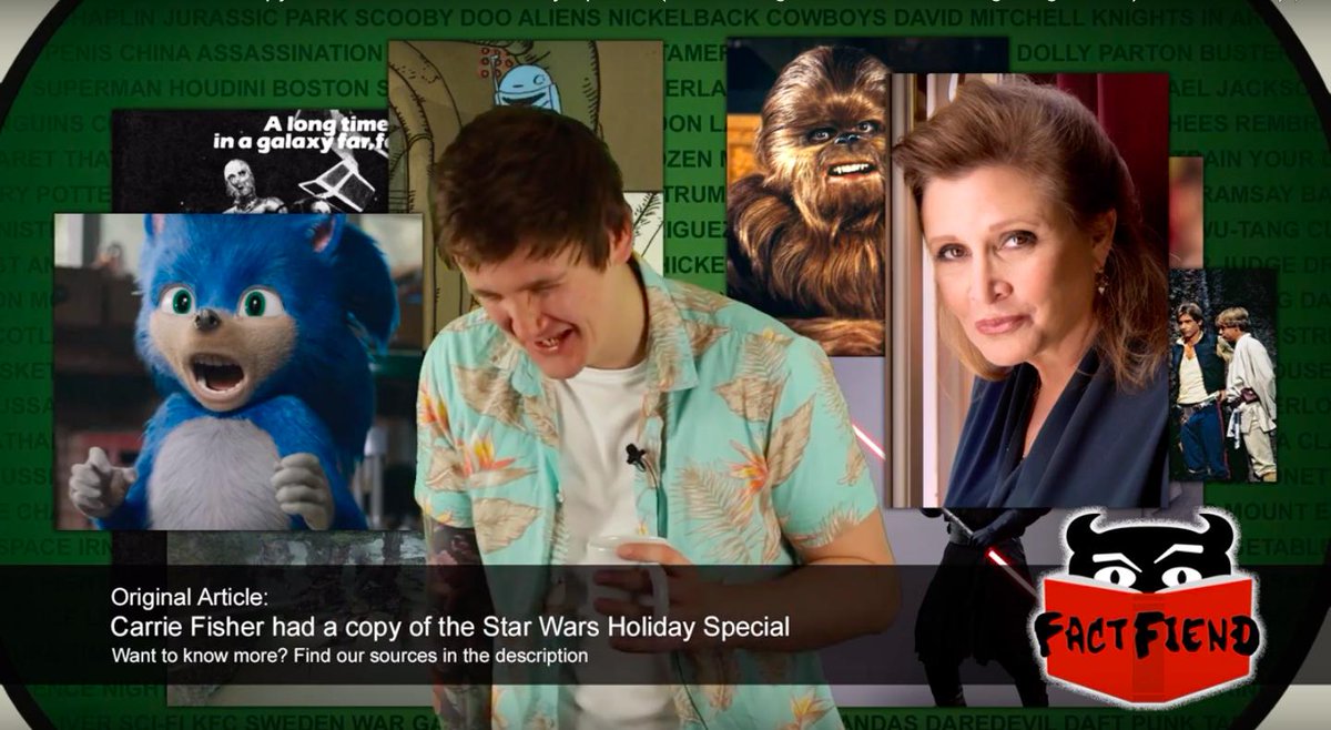 factfiendfaces's tweet photo. Angled - Carrie Fisher Had a Copy of the Star Wars Holiday Special (Discussing the Sonic the Hedgehog Movie)
https://t.co/GqpDkdOWH8 https://t.co/ZX5uGIWhY9