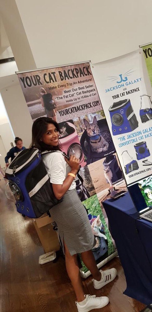 yourcatbackpack's tweet photo. At #JacksonGalaxy’s @catcampnyc to launch The Jackson Galaxy Convertible Cat Backpack designed in collaboration with @thecatdaddy himself! https://t.co/RWFQG6EoNM #yourcatbackpack 
Pre-order now! #catcampnyc — don’t delay, we’re almost sold out, #CatCamper! #teamcatmojo https://t.co/HJFwg2xFmI