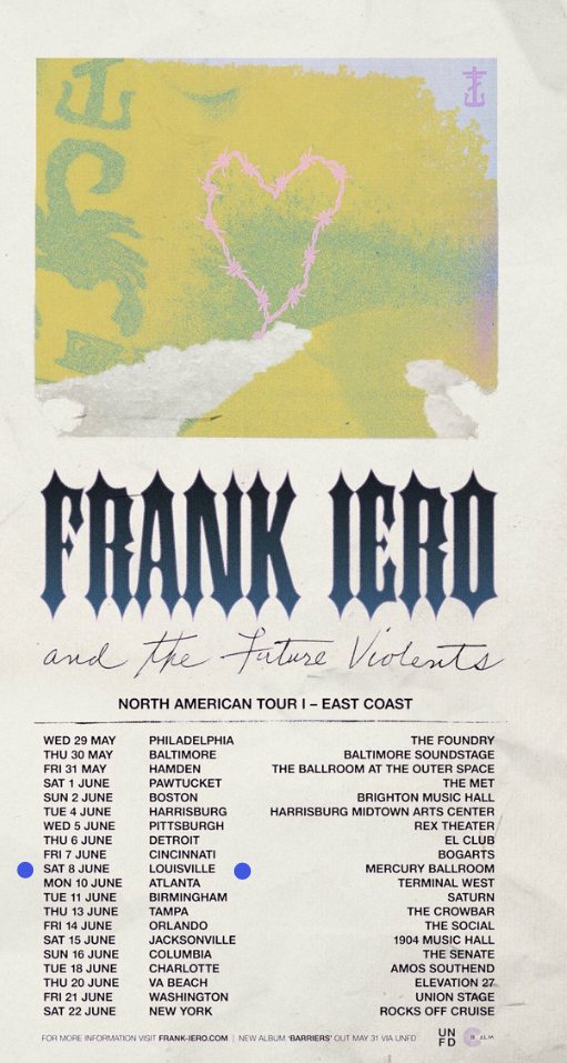 pacalolo_diddle's tweet photo. Excited for the trip to Louisville next weekend. Great music and hanging out with the family. These are the moments that I live for. #NeededTrip #FrankIero #MusicLife @chelsebrooke_11 #ConcertSeason2019 https://t.co/SyOCXu34Sn
